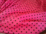 Bright pink polka dot cotton